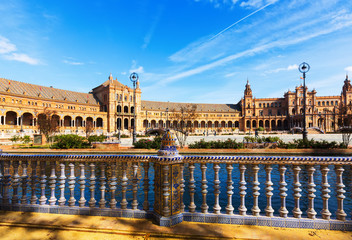 Plaza de Espana in sunny day. Seville