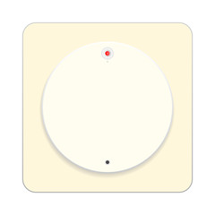 The round yellow button. Vector.