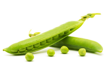 fresh green peas isolated 