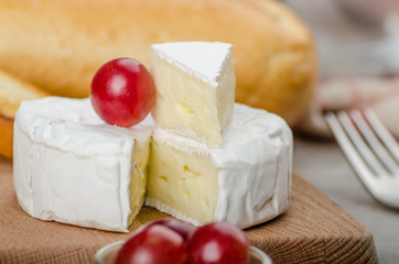 Fresh camembert from organic farms