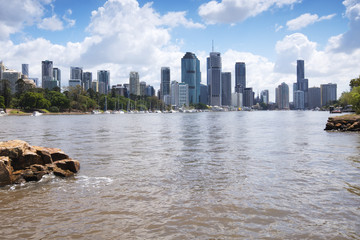 Fototapeta premium The view from Kangaroo Point in Brisbane City in Queensland.