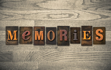 Memories Wooden Letterpress Concept - obrazy, fototapety, plakaty