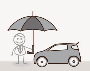 Man Car Insurance Doodle