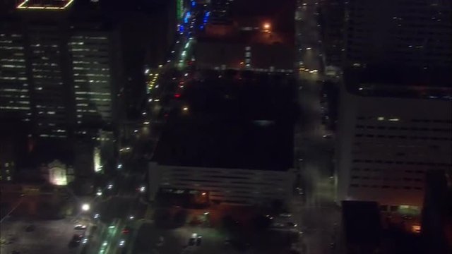Houston Skyline Nighttime Aerial