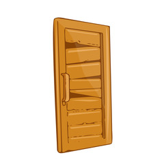 Wooden door isolated illustration