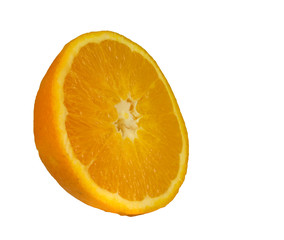 slice of half orange isolated angle side