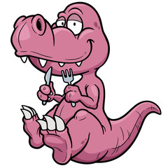 Vector illustration of Cartoon dinosaur