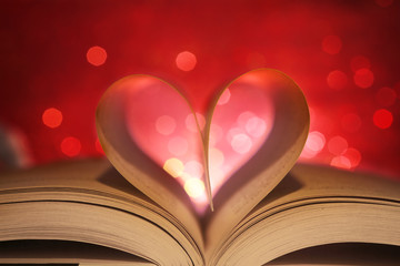 Book pages in the shape of a heart