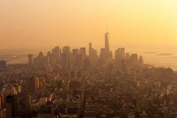 Fototapeta na wymiar Sunset on Manhattan