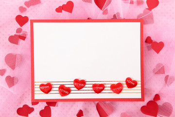 Valentine card with heart scattered background