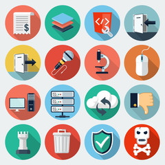 Flat Icons with long shadow, set 11