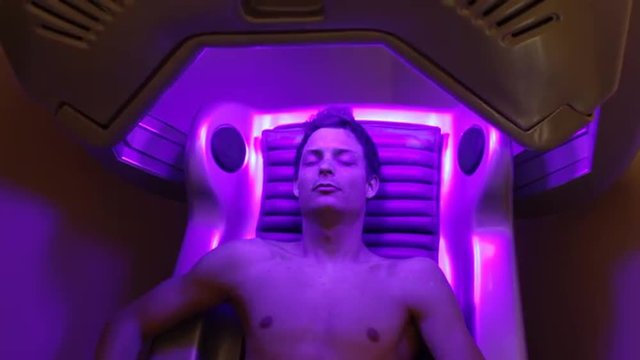 spa, man tanning solarium