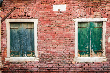 Ancient window in a house in Venice