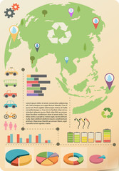 Naklejka premium An infographics of the Earth