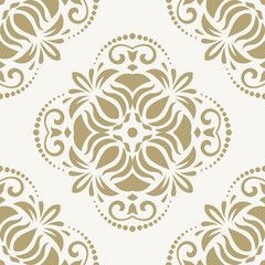 Damask Seamless Vector Pattern. Orient Golden Background