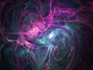 Fototapeta premium Purple blue chaos lines abstract fractal effect light background