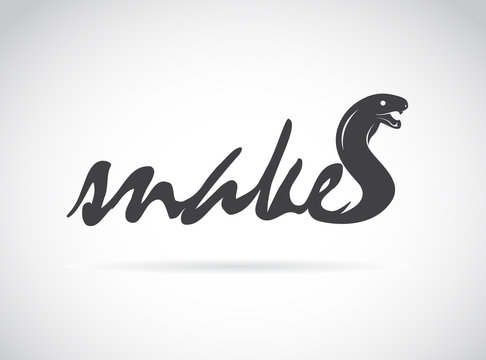 Vector design snake is text on a white background.