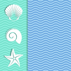 Obraz na płótnie Canvas Card with sea icons