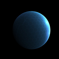 Blue Techno Moon - design element