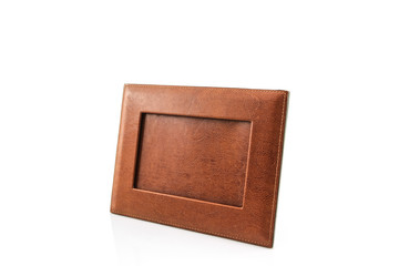 Vintage leather picture frame .