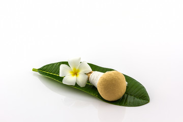 Spa herbal compressing ball and plumeria .
