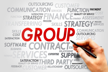 GROUP word cloud, business concept
