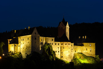 Loket Castle at night, Czech Republic