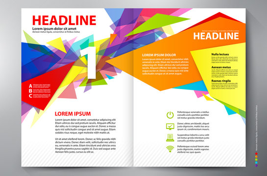 Brochure design two pages a4 vector template