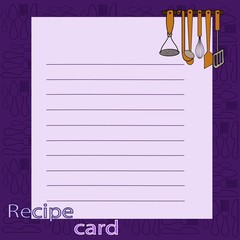 recipe blank. vector illustration