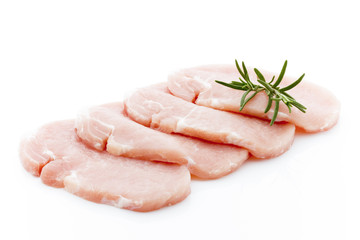 Pork chop on a white background.