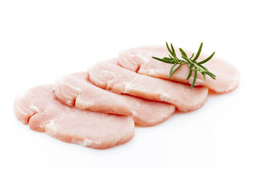 Pork chop on a white background.