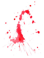 Blots of red paint