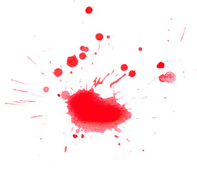 Blots of red paint