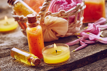 Spa still life with flower petals