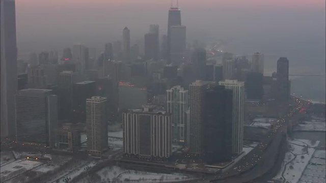 Chicago Sunset Skyscrapers