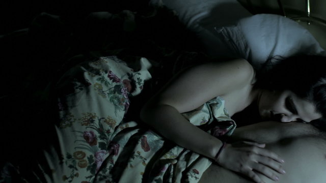 two lovers have trouble in bed - refusal of love