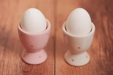 Fototapeta na wymiar Boiling eggs on kitchen table