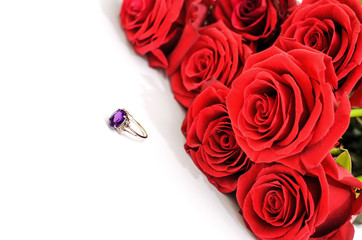 Red roses and a ring