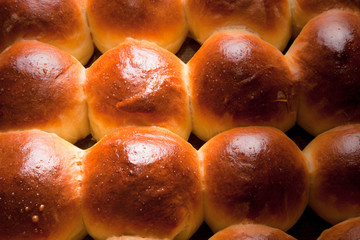 Freshly baked rolls only taken out of the oven. Toned