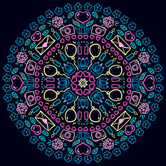 Mandala. Round Ornament Pattern with stationery