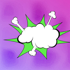 acid purple steam comic cloud speech bubble