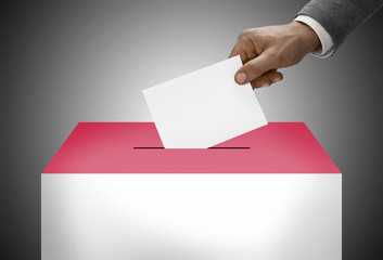 Ballot box painted into national flag colors - Monaco