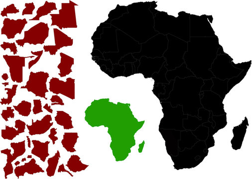 Map of Africa vector with various outlines options