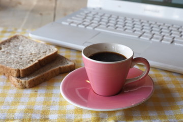 cup of coffee in coffee shop vintage color 