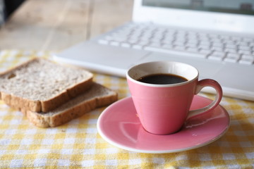 cup of coffee in coffee shop vintage color 