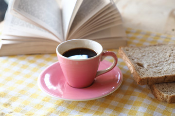 cup of coffee in coffee shop vintage color 