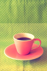 cup of coffee in coffee shop vintage color 