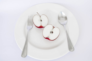 white food and apple