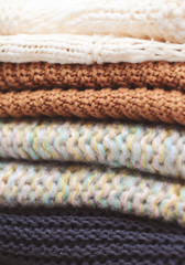 Stack of knitted clothes