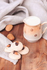 Almond cookies with milk